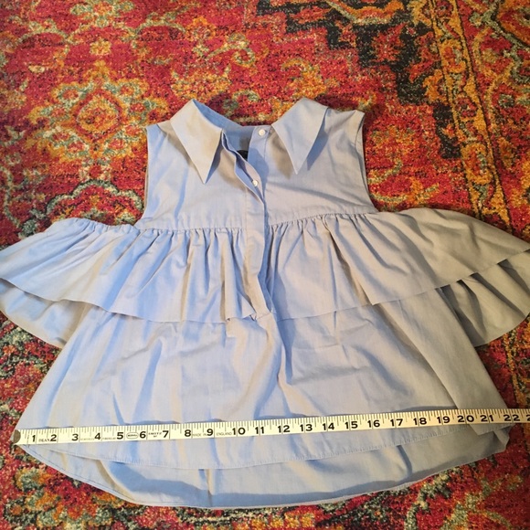 Zara Blue Top Size Small - Picture 6 of 10